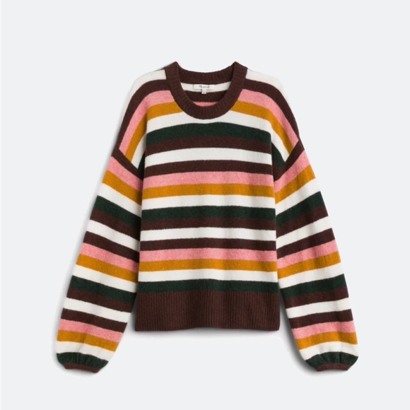 Madewell Sweaters - Madewell Calyse Balloon Sleeve Striped Multicolor Women's Sweater